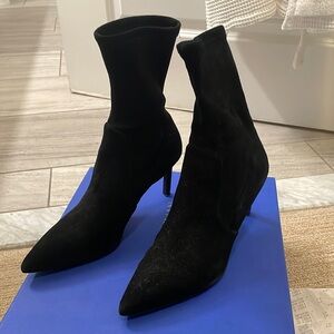 Stuart Weitzman wren 75 black suede bootie